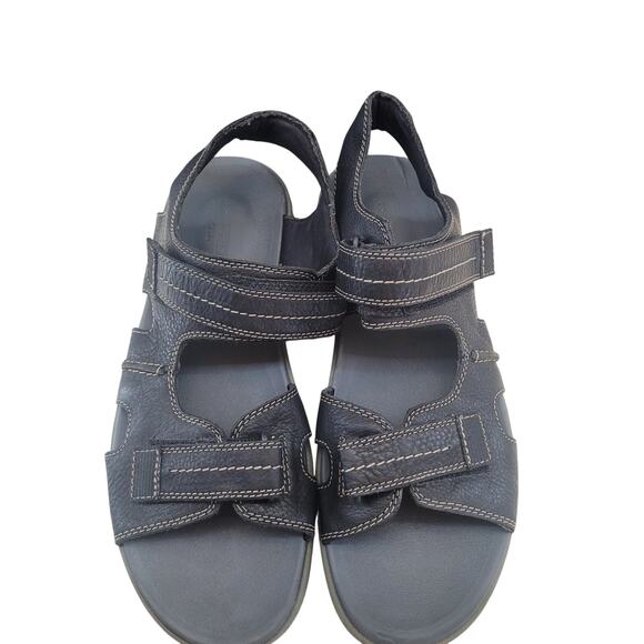 Clarks Brixby Shore Leather Sandals Men’s 12M Black EUC main image 5